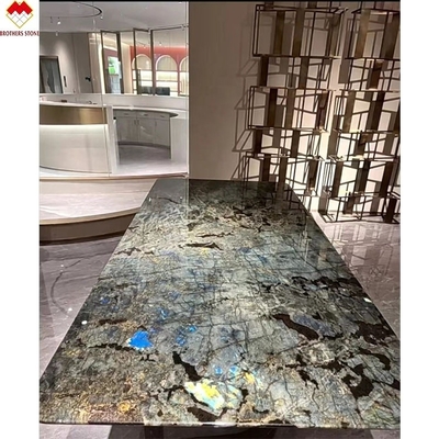 Big Slab Luxe Smaragd Blauw Onyx Marmer uit Brazilië voor Transparante Diner Table Top