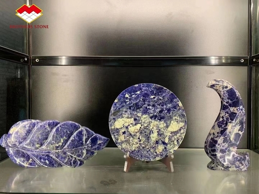 Op maat gemaakte Bolivia Blauw Transparent Sodalite Onyx Marmer voor grote plaat of op maat gesneden