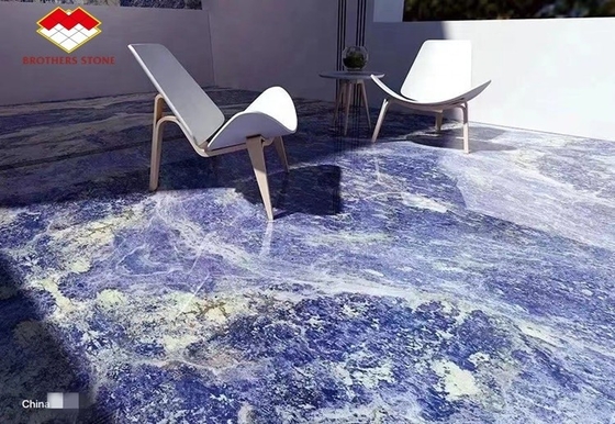 Op maat gemaakte Bolivia Blauw Transparent Sodalite Onyx Marmer voor grote plaat of op maat gesneden
