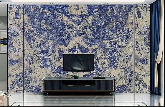Op maat gemaakte Bolivia Blauw Transparent Sodalite Onyx Marmer voor grote plaat of op maat gesneden