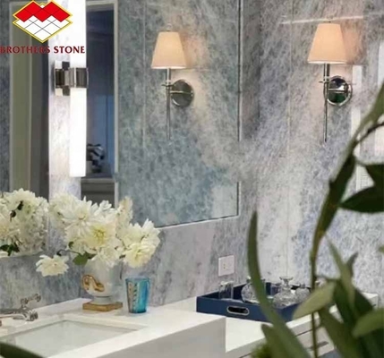 Verbeter je woonkamer met 20 mm blauwe ijs-oniks-stenen fineer en achtergrondverlichting