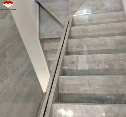 ODM OEM Gepolijste maanlicht Grijze marmeren steen vloer trappen voor hotel in Yunfu