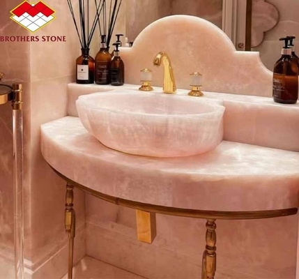 Matt Oppervlakte Afwerking Moderne Roze Onyx Steen voor tafel en muur toepassing