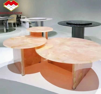Matt Oppervlakte Afwerking Moderne Roze Onyx Steen voor tafel en muur toepassing
