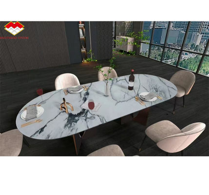 Sneeuwberg Wit Marmer Grote plaat voor Modern Design Eettafel Top Natuursteen