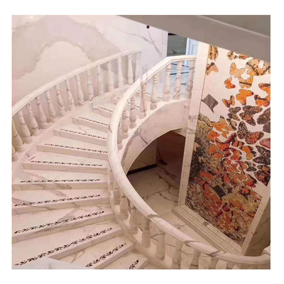 Moderne interieurontwerp Multicolore onyx houten ader marmeren trappen met glazen leuning