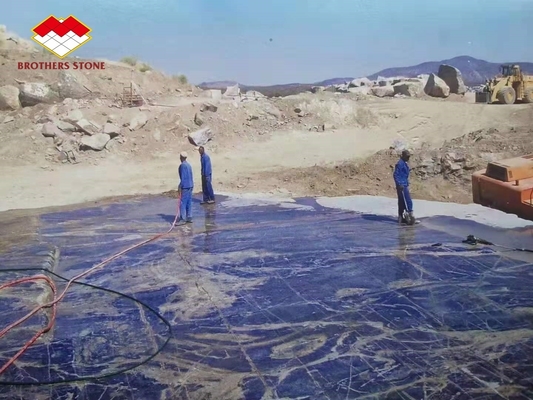 Gepolijste droomsaffira Blauwe onyx kwartsiteslaag luxe steen achtergrondverlichting doorzichtig