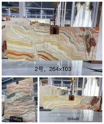 Translucent Regenboog Onyx Steen voor Villa Achtergrond CNF Gepolijst Rode Draak Onyx Marmer