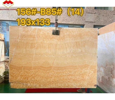 Dikte Tolerantie /- 1 mm Antiek Boek Match Gele Onyx Marmer voor Wasbak Component