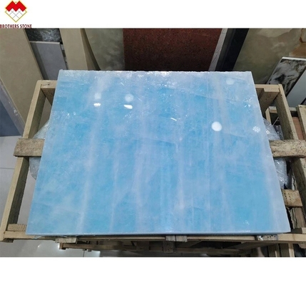 Prachtige achtergrondverlichting Blauwe kristal Onyx plaat Perfect voor moderne woning en hotel decor