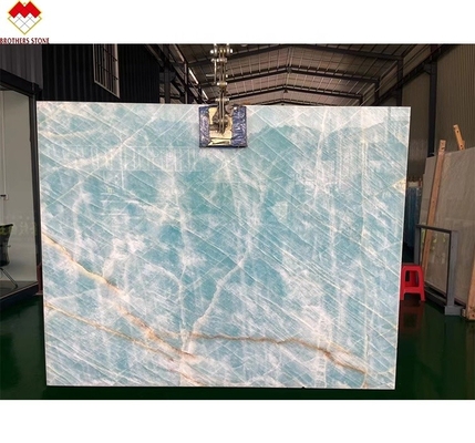 Moderne vloerrevolutie Translucent Blue Jade Onyx Stone Tiles voor muur en vloer