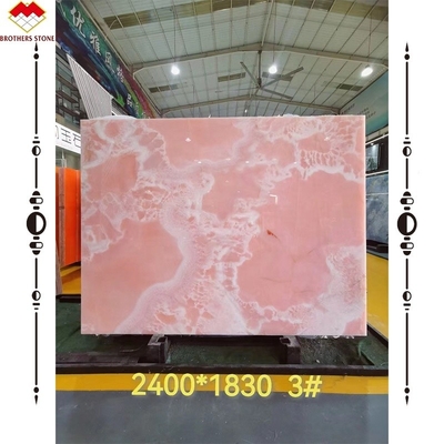 Grote plaat Onyx Marmer Prachtig Wit Roze Onyx Steen voor Wandpaneel en Tafelplaat