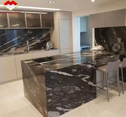 Chinese granit luxe keuken countertop met gepolijste zwarte gouden steen