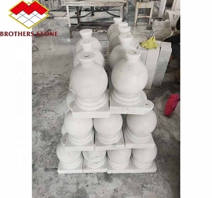 Gepolijst oppervlak Afgesloten handrail kolom voor huisdecoratie in Guangxi Wit marmer
