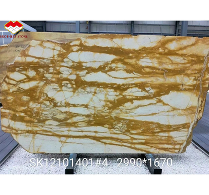 Moderne design stijl Italië Luxe Big Slab Sienna Gouden Marmeren tegel voor hotelwandpaneel en tafel