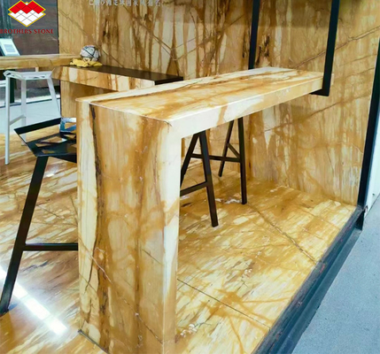 Moderne design stijl Italië Luxe Big Slab Sienna Gouden Marmeren tegel voor hotelwandpaneel en tafel