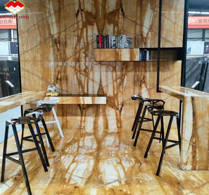 Moderne design stijl Italië Luxe Big Slab Sienna Gouden Marmeren tegel voor hotelwandpaneel en tafel