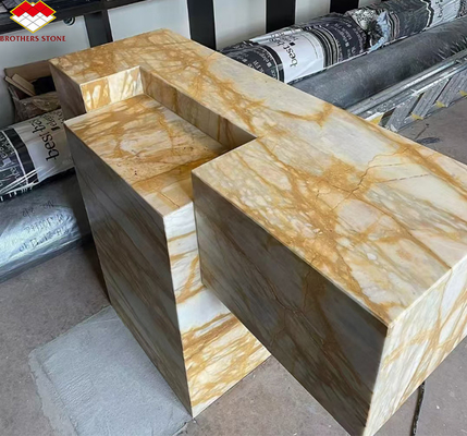 Moderne design stijl Italië Luxe Big Slab Sienna Gouden Marmeren tegel voor hotelwandpaneel en tafel