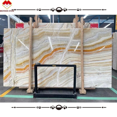 Grote Slab Book Matched Multi-kleurige Onyx Agate Stone voor Innerlijke Decoratie Muurbekleding