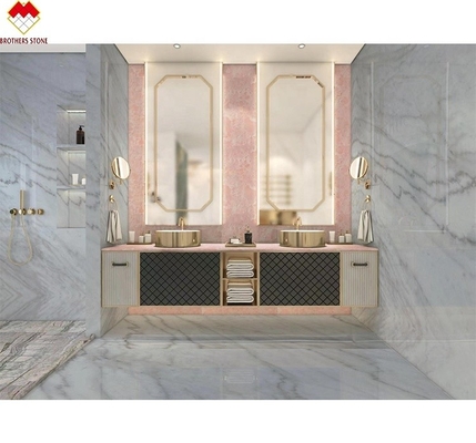 Big Slab Pink Onyx Stone Translucent Thin Rose Pink Jade Quartz voor Villa Wandvloer