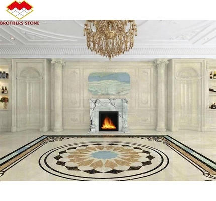 Moderne mini handgemaakte mantel kunstbeeldhouwwerk gebogen Frans New York marmer binnenshuis geurige sneeuw pruim open haard omgeven