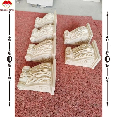 Hotel Beige Creme Marmer Romeins Korinthisch Hoofdstad Steen Kolom Bracket Snijwerk Corbels