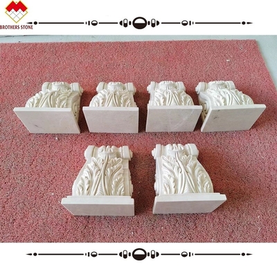 Hotel Beige Creme Marmer Romeins Korinthisch Hoofdstad Steen Kolom Bracket Snijwerk Corbels