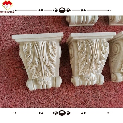 Hotel Beige Creme Marmer Romeins Korinthisch Hoofdstad Steen Kolom Bracket Snijwerk Corbels