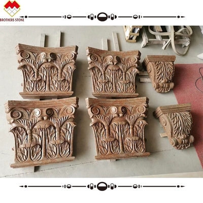 Hotel Beige Creme Marmer Romeins Korinthisch Hoofdstad Steen Kolom Bracket Snijwerk Corbels