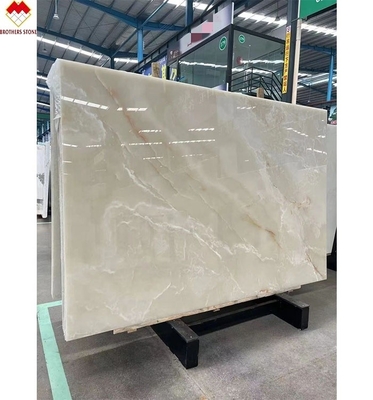 Achtergrondverlichting Royal White Onyx Marble Slab voor aanpasbare tafel countertop en wandpaneel