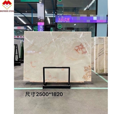 Achtergrondverlichting Royal White Onyx Marble Slab voor aanpasbare tafel countertop en wandpaneel