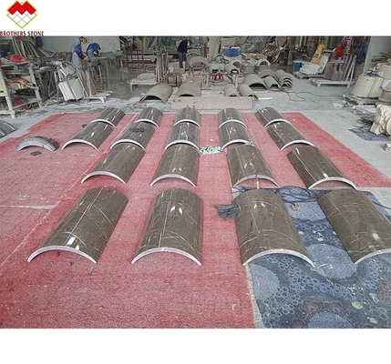 Moderne ontwerp op maat Grijze marmeren zuil bekleding boog holle marmeren zuil ontwerp