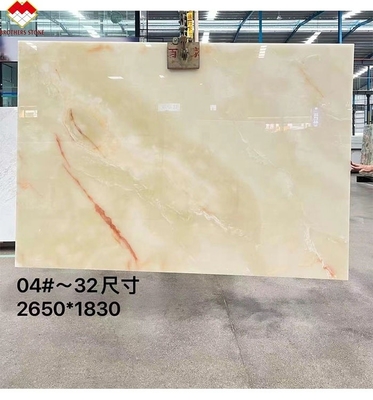 Achtergrondverlichting Royal White Onyx Marble Slab voor aanpasbare tafel countertop en wandpaneel