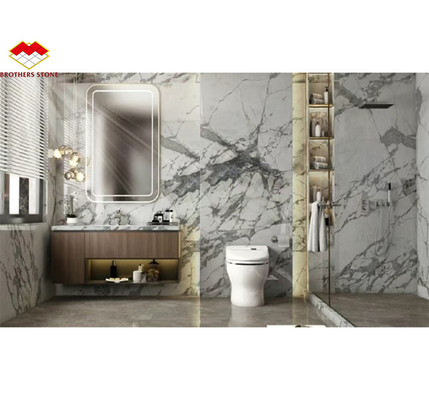Gepolijste Arabescato witte Italiaanse marmeren plaat voor moderne muur en ronde eettafel