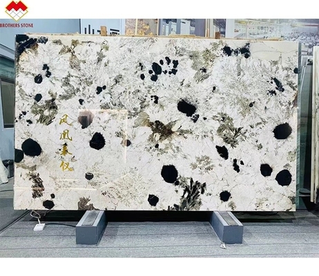 Braziliaanse Splendor White Quartzite Stone Big Slab Translucent Countertop Island Stone Backlight Gepolijst Slab For Villas Hotels