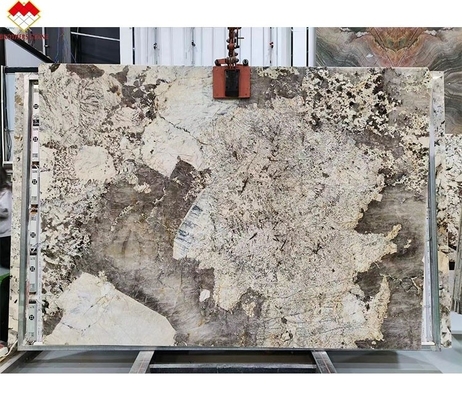 Modern Design Gouden Leverancier Gepolijste achtergrondverlichting Patagonië Pandora Quartzite Veneer Slab Crystal White Onyx Translucent Stone