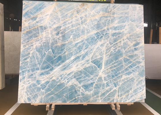 Backlit Muurcomité Doorzichtige het Onyxplak van Crystal Agate Stone Blue Marble