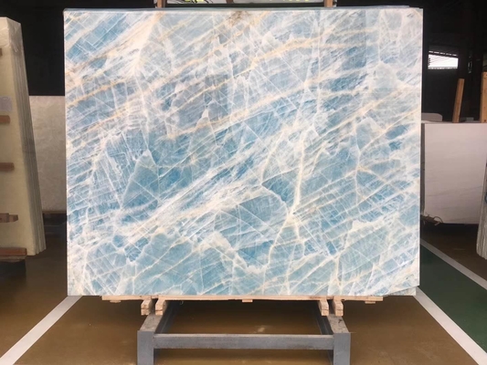 Backlit Muurcomité Doorzichtige het Onyxplak van Crystal Agate Stone Blue Marble