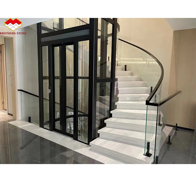 Moderne gepolijste beige marmeren trappen voor hotels en villa's