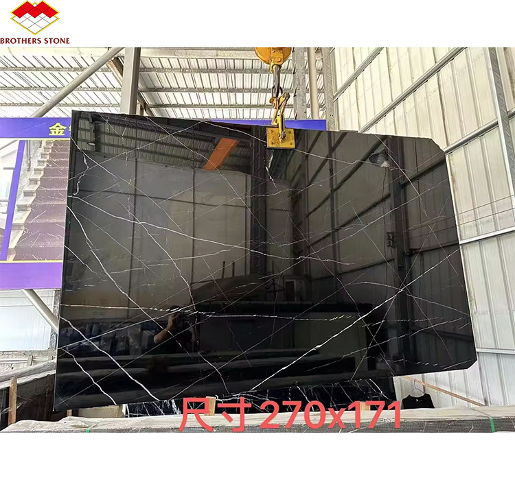 Moderne Nero Marquina Zwart Wit Stipe Marmer Gepolijst Natuurlijke Grote Platen voor Indoor Hotel Villa