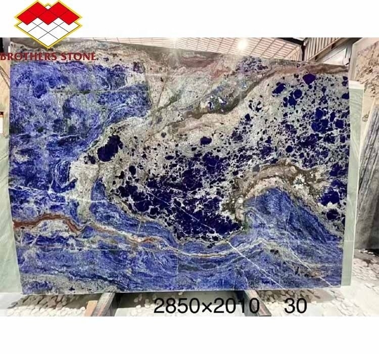 Moderne blauwe steen gepolijste Cloisonne marmeren tegels voor eetkamer en woonruimte