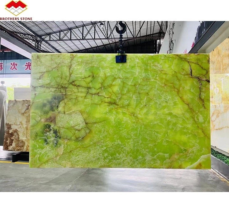Natuurlijke groene jade onyx marmeren platen voor modern grafisch ontwerp en tafel achtergrond