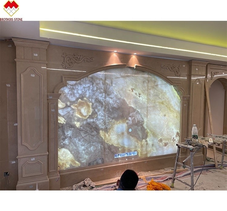 Hotel en villa versiering met moderne design stijl Blauwe Onyx Marmeren plaat achtergrond