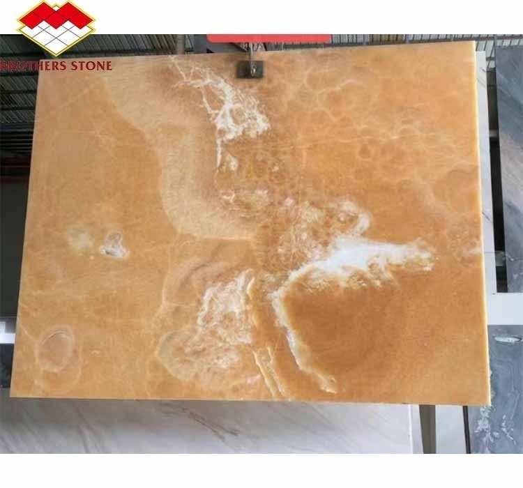 Oppervlakte afwerking Polijst ontwerp achtergrondverlichting Oranje jade steen voor wasbak en eettafel