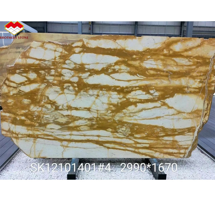 Moderne design stijl Italië Luxe Big Slab Sienna Gouden Marmeren tegel voor hotelwandpaneel en tafel