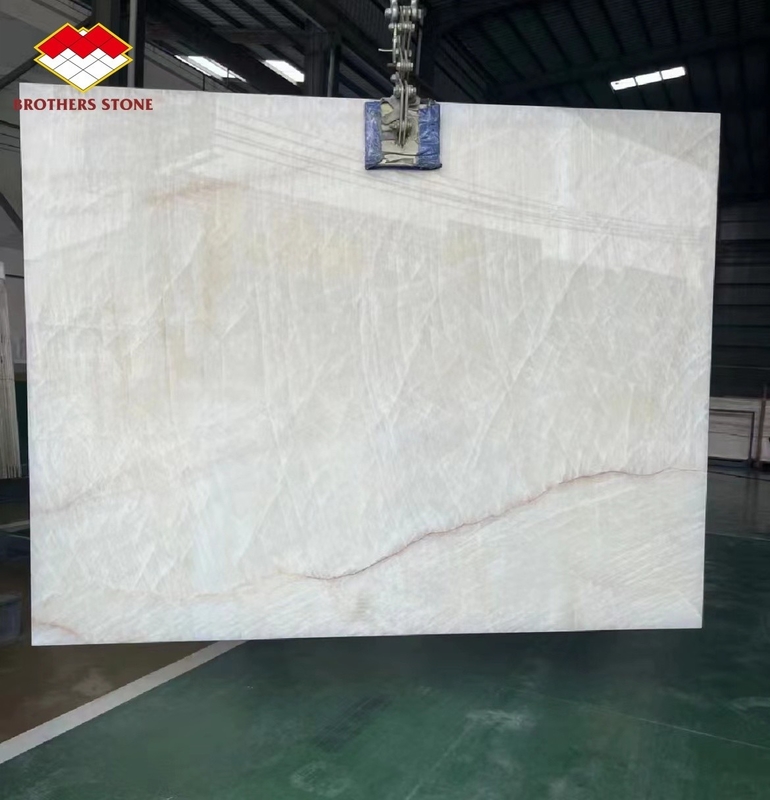 Luxe ICE AGE Jade Onyx Natuurlijke Marmeren Steen Transparante Koninklijke Witte Onyx Tegel Voor Wand Decoratie