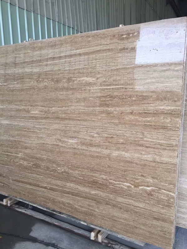 De Gele Roman Beige Travertijn van Iran 2cm en 3 Cm-Travertijnplakken en Tegels met Netwerk op Rug